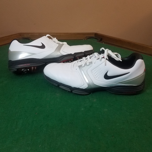 Nike Shoes Nike Lunarlon Golf Spikes Mens Sz 3 Used Whitesilver Poshmark